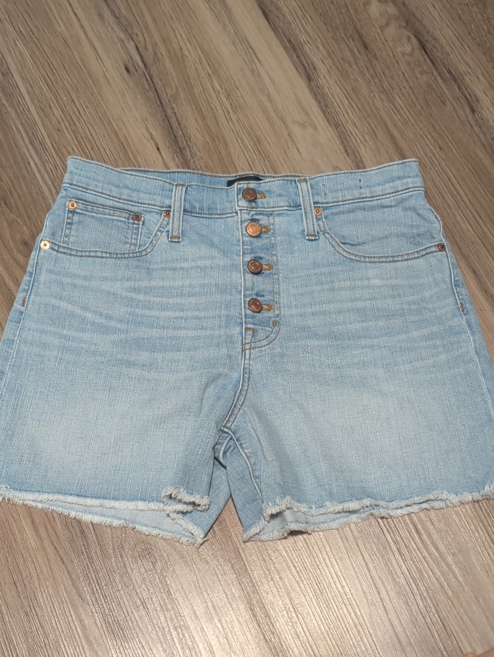 J. Crew Light Blue Button-Front Denim Shorts